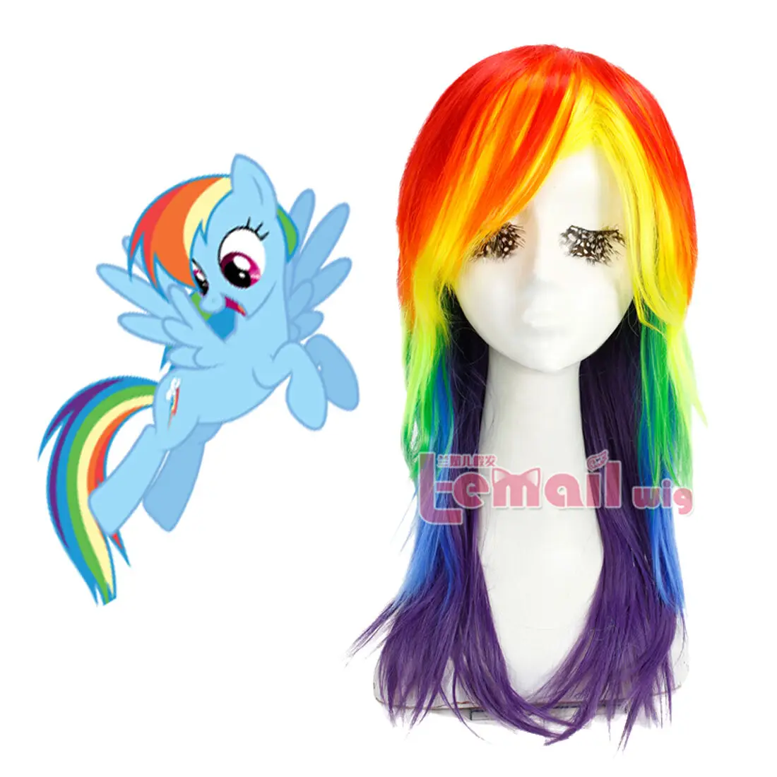 [In Stock]My Little Pony Rainbow Dash Friendship Is Magic Long Cosplay Wig Wigs