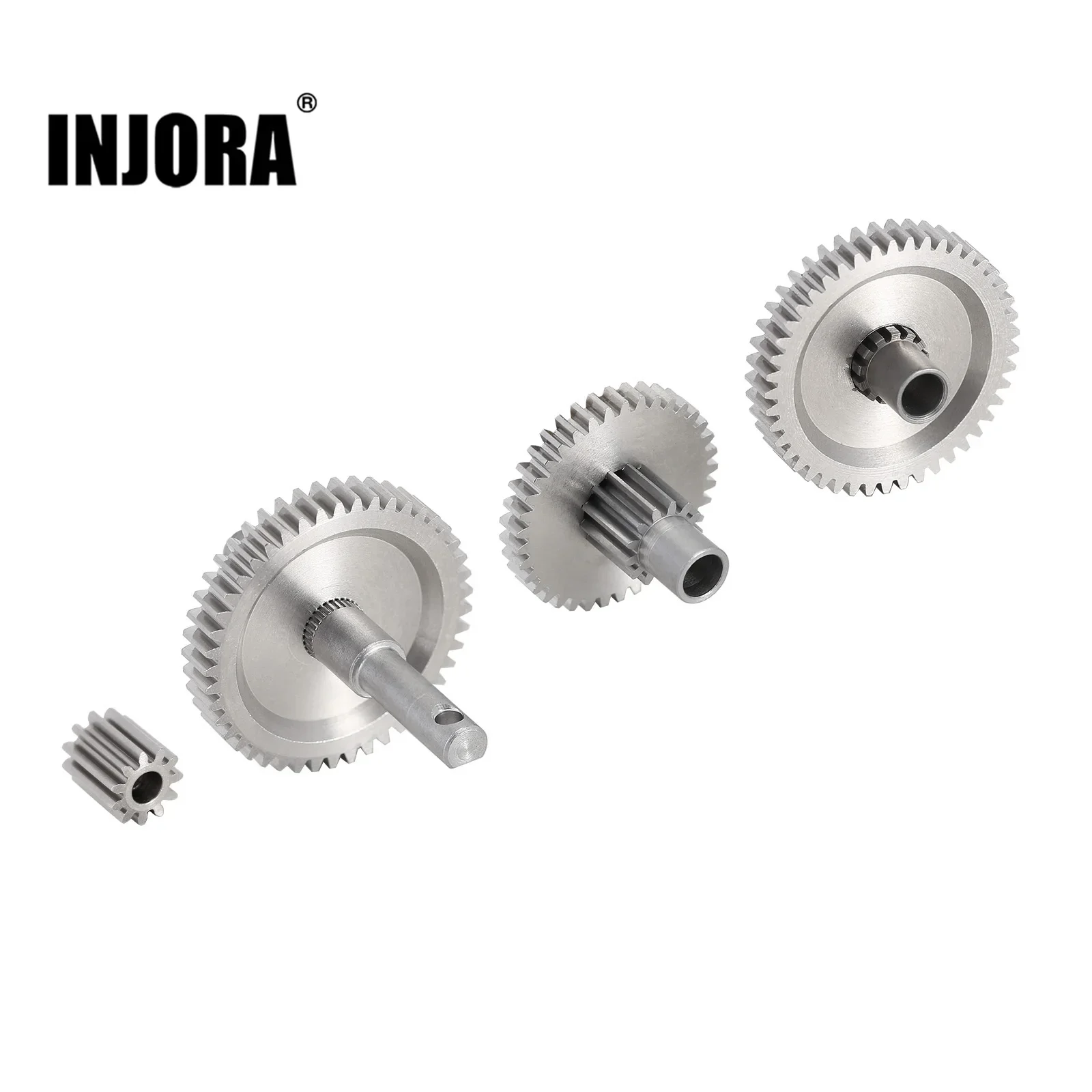INJORA zestaw przekładni przekładni ze stali nierdzewnej Overdrive Underdrive dla 1/18 zdalnie sterowany samochód gąsienicowy TRX4M aktualizacja (4M-36)