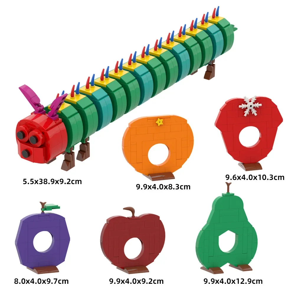 MOC 도서 스토리 컬러 애벌레 모델 빌딩 블록 책, 헝가리 벌레 곤충 피규어 벽돌 장난감, 어린이 크리스마스 장난감