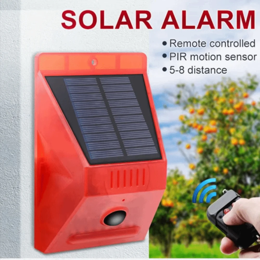 

Waterproof Solar Alarm Multifunctional Rechargeable Solar Charging Alarm Portable Sound Alarm Solar Lamps Garden Protection