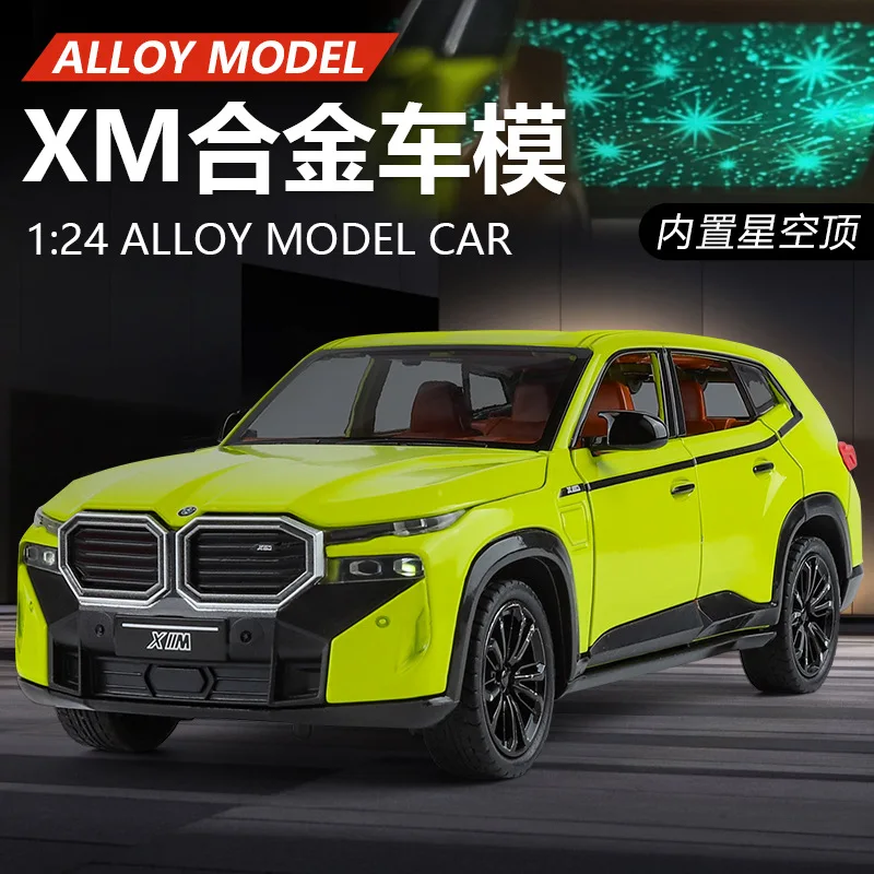 1:24 BMW XM SUV Alloy Car Diecasts & Toy Vehicles Car Model Sound and light Pull back Car Toys For Kids Gifts C347