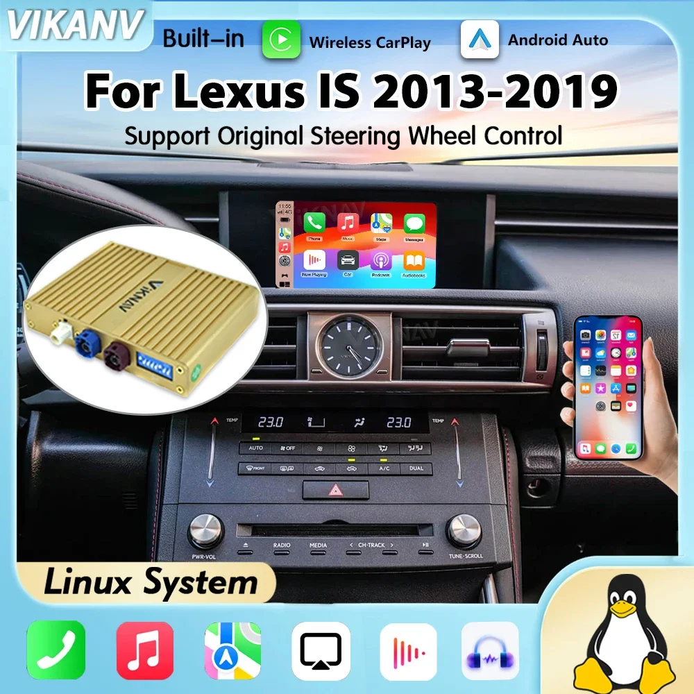 

Viknav Linux Interface Box For Lexus IS 2013-2019 Wireless Apple CarPlay Android Auto Airplay Mirror Link Upgarde Mouse Joystick
