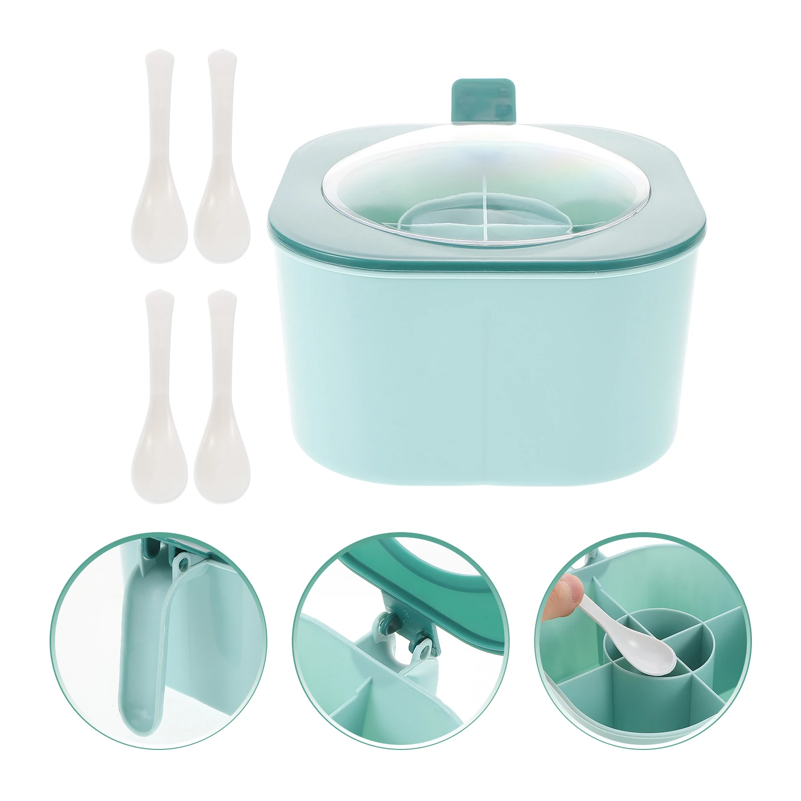 

1Set Multi-Function Seasoning Jar Divided Spice Box Airtight Kitchen Household Condiment Container Practical Convenient Holder