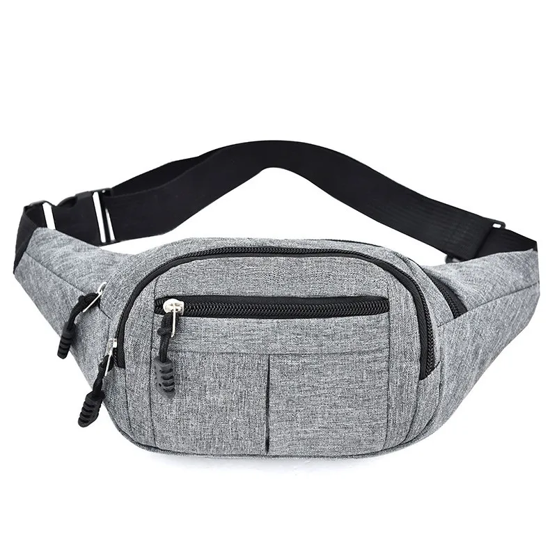 Gray Hip Belly Banana Bum Chest Belt For Men Women Waist Bag Male Female Fanny Pack Pouch Murse Purse Kidney Row Bumbag