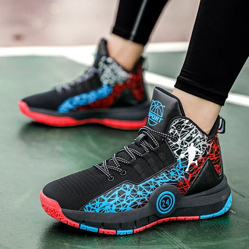 

Basketball Shoes Men Field Training Non-slip High-top Luxyry Design Mesh Breathable Sneakers Pro Original Kids Basketball Boots
