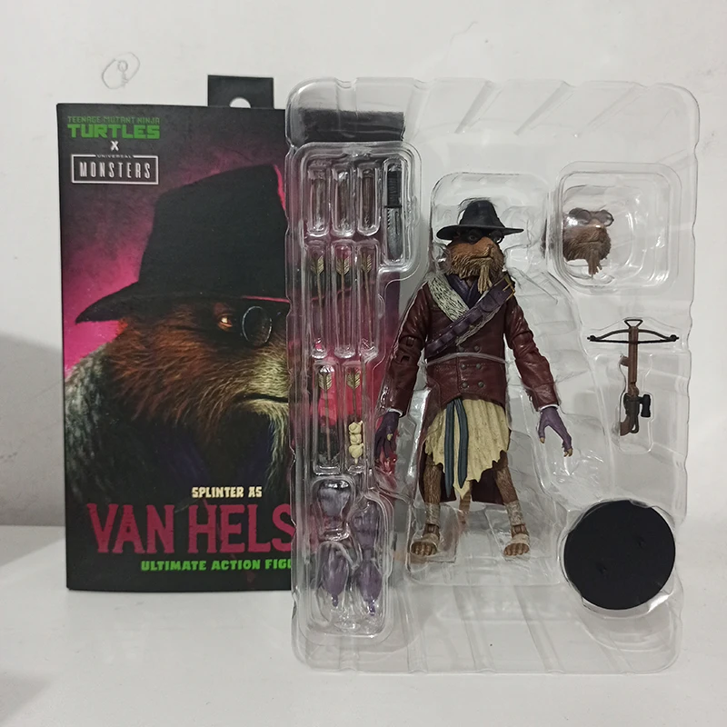 Original NECA Splinter as Van Helsing Figure Leonardo Hunchback Ooze Shredder Turtle April Oneil Casey Jones Action Figure Toys