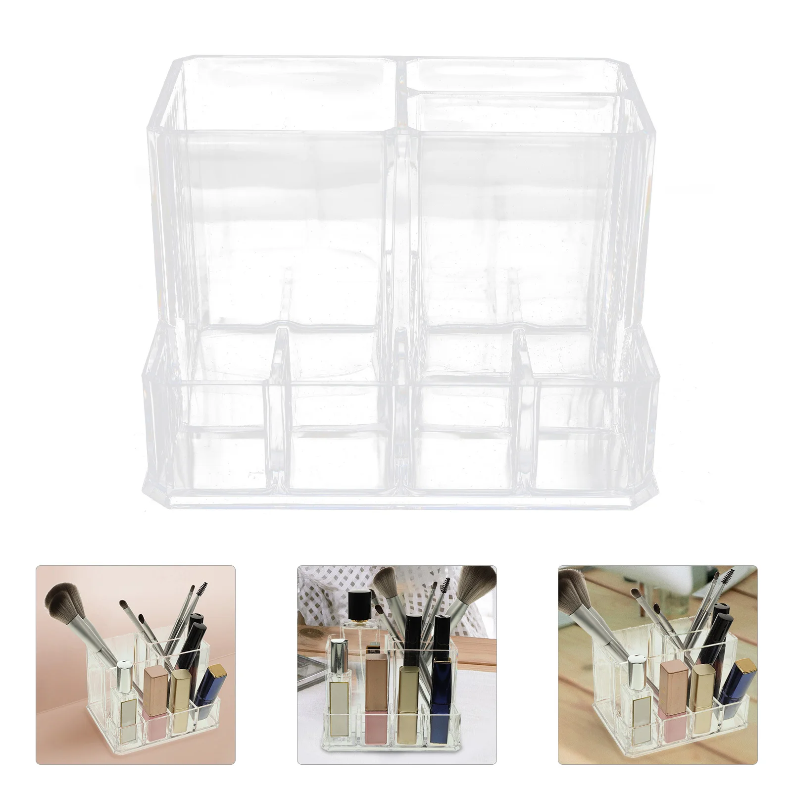 1 Stück Aufbewahrungsbox Transparenter Schreibtisch-Organizer Make-up-Pinsel-Ständer Stifthalter Lippenstift-Organizer Make-up-Pinsel-Display