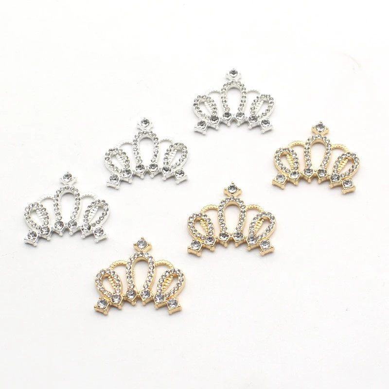 5Pcs 22*24mm 절묘한 라인 석 크라운 합금 쥬얼리 액세서리 Diy 웨딩 의류 활 장식 액세서리