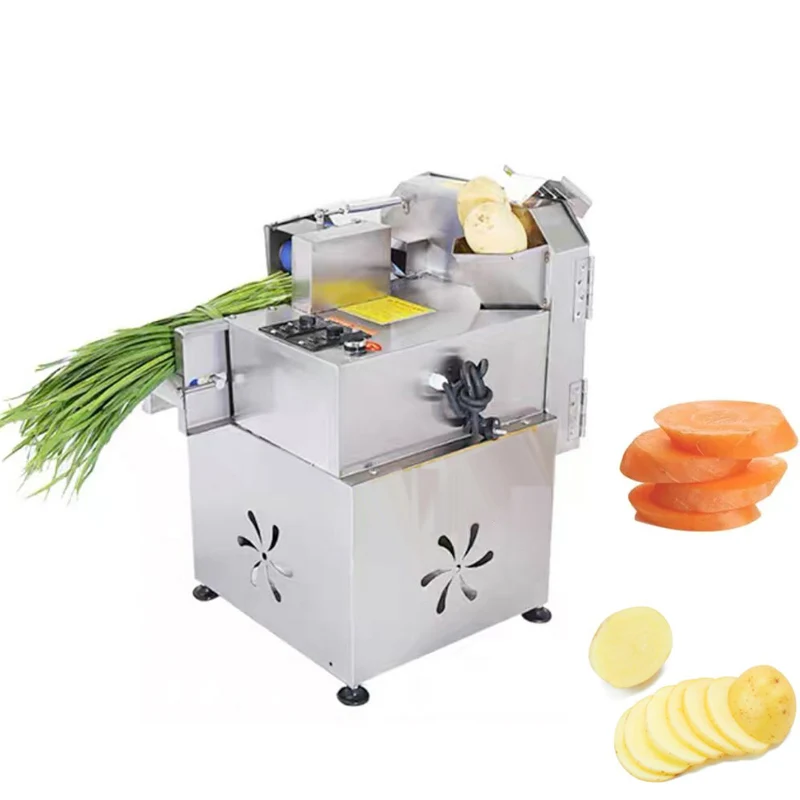 

Canteen Commercial Vegetable Cutter Leek Scallion Sauerkraut Cutter Automatic Pepper Slicing Shreding Machine