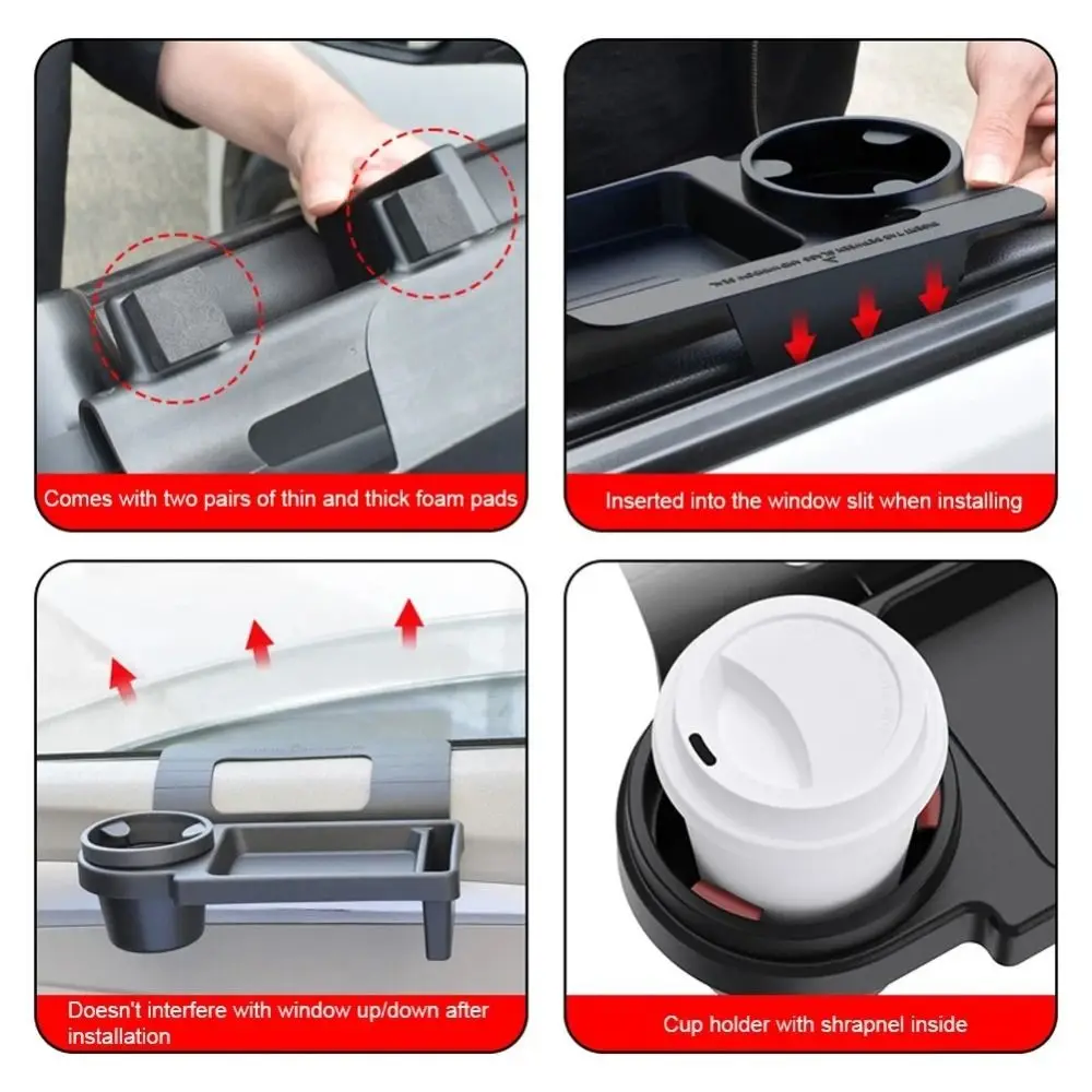 

New Plastic Car Door Cup Holder Black Dual Hanging Hooks Bottle Holder Stand Charging Port Key Organizer Universal