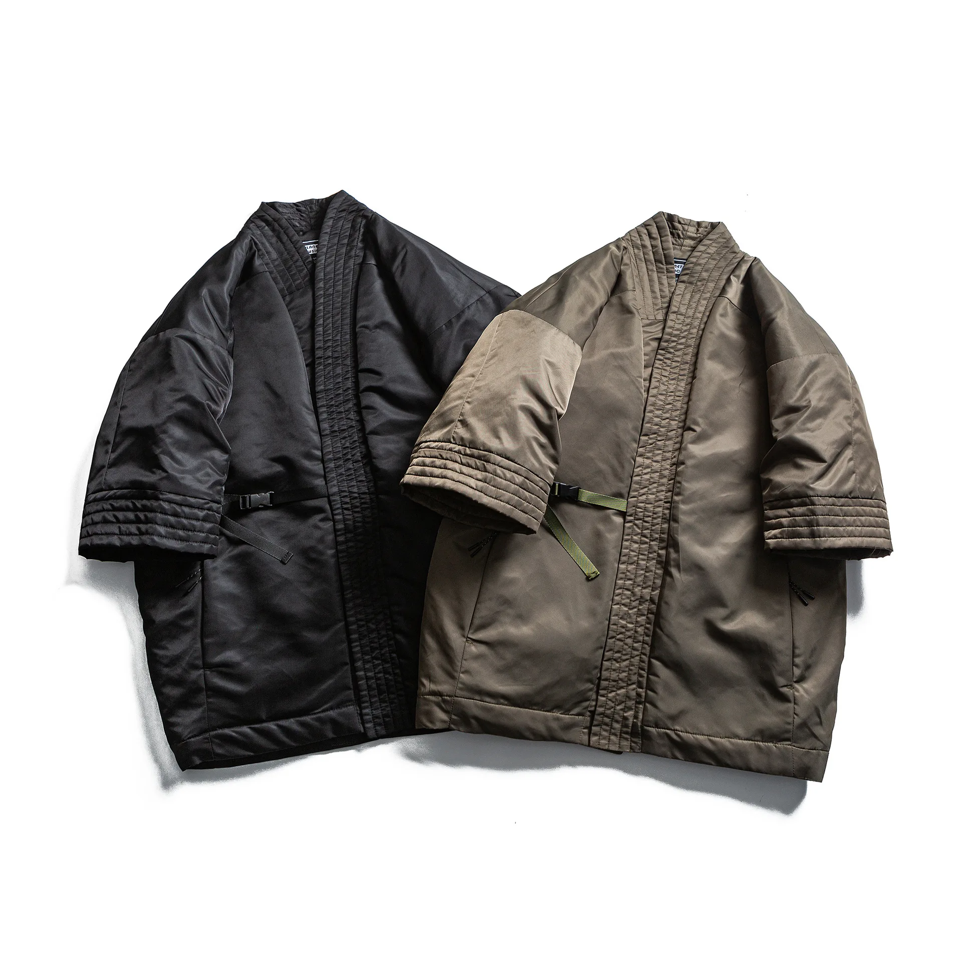 

Loose Fit Vintage Kapital Jaet ort Sve Cotton Coat Men's Women's Faion Urban Sle Regular Length Stand Collar