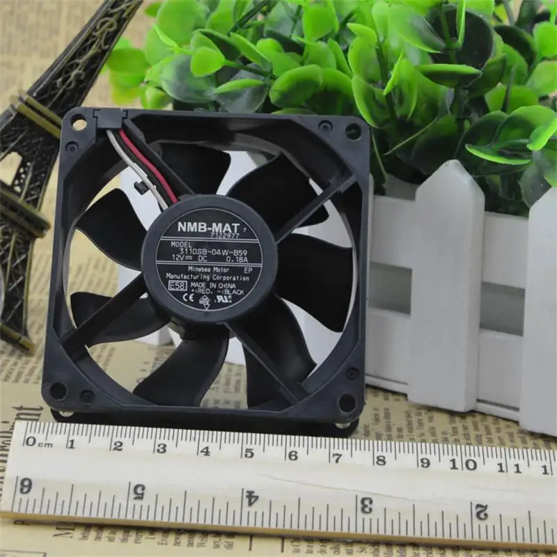 

New Cooling Fan For NMB 8025 12V 0.18A 3110SB-04W-B59 8CM 3Line Double Ball Cooling Fan