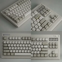 Mechanical Keyboard Vintage Keycaps Pbt MA Light Gray Small Set of Replacement Caps for MX Keyboards.
