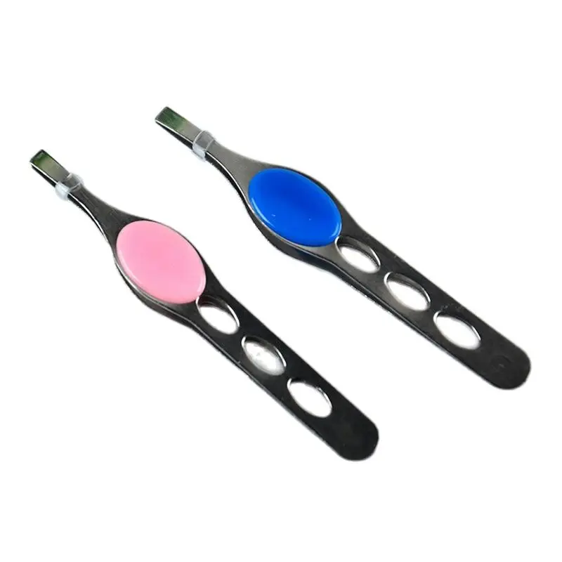 1Pc Women Trimming Eyebrow Clip Makeup Tools Stainless Steel Anti-slip  Handle Eyebrow Tweezers Flat Tip Brow Clips Beauty Tools