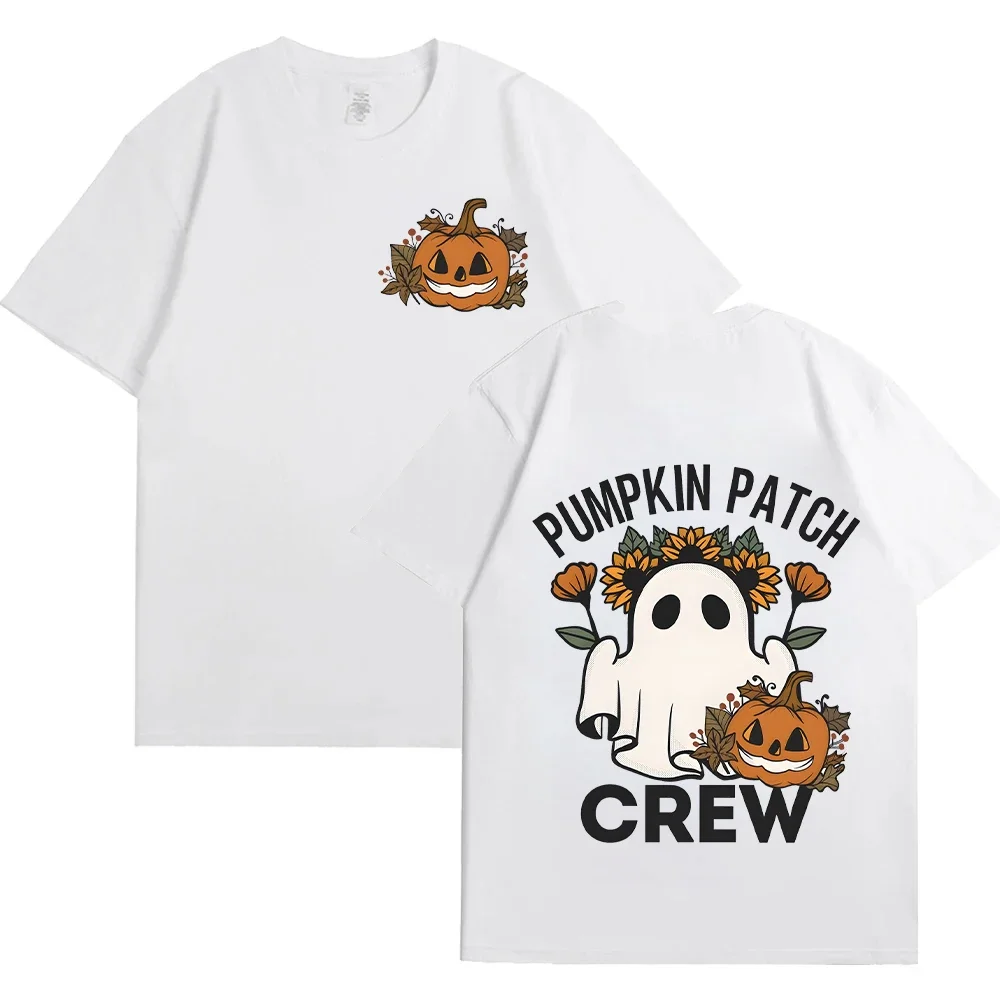 Pumpkin Patch Women T-Shirt Funny Halloween Crew Cute Boo Graphic Y2k Tops Kobieca odzież estetyczna Harajuku Koszulki z krótkim rękawem