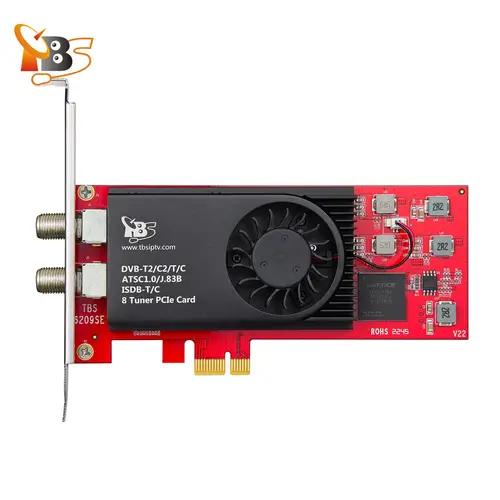 Imagen 2 del producto TBS6209se 8 sintonizador tarjeta PCIe compatible con DVB-T2/C2/T/C(J.83A/B/C)/ISDB-T/C/ATSC1.0 Cable terrestre de transmisión en vivo canales de TV FTA