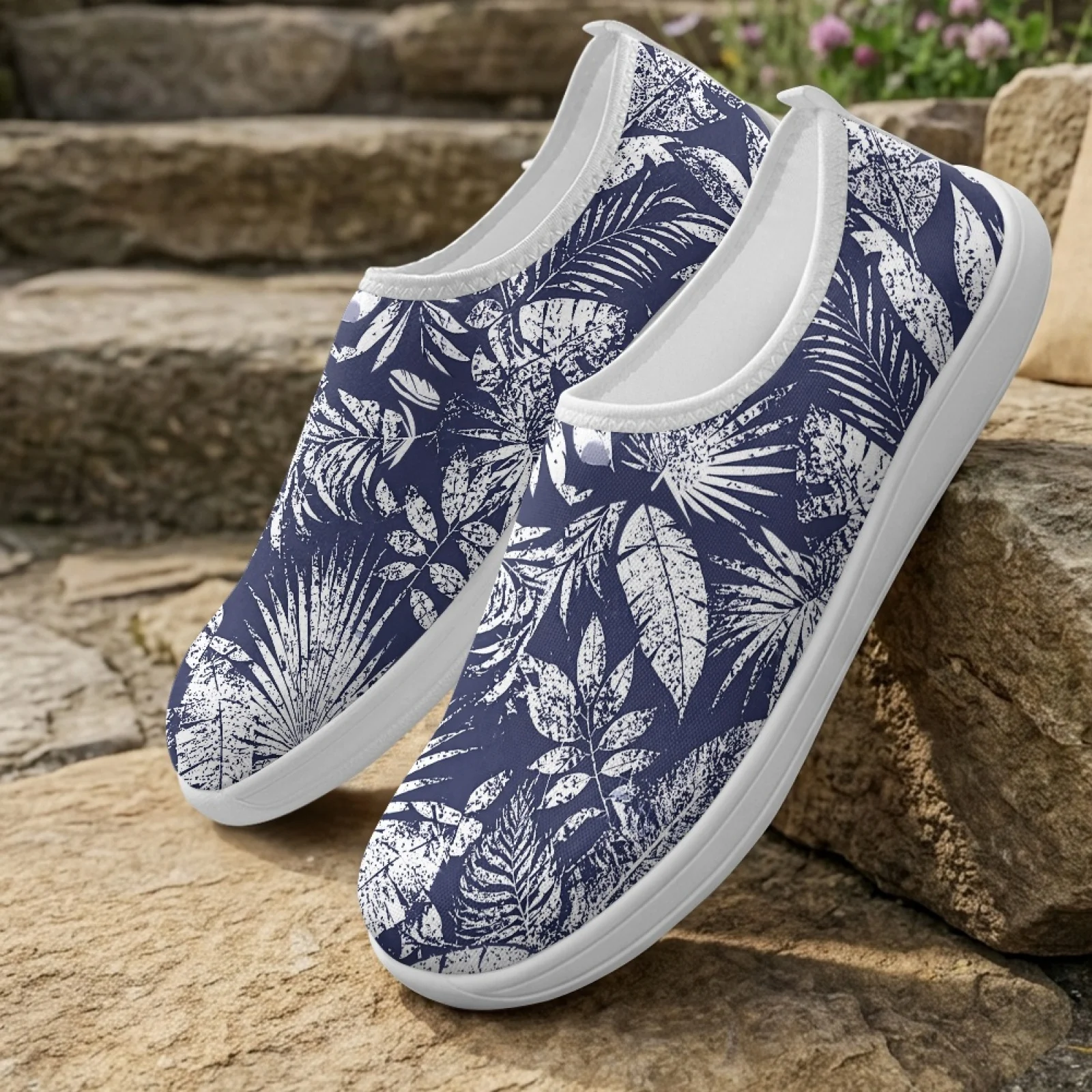 XIXIRIMIDO Slip-on Wide-toed Shoe Nurse Shoes Men's Sneakers and Casual Shoes Zapatillas de Mujer Tenis Feminino Tropical Plants
