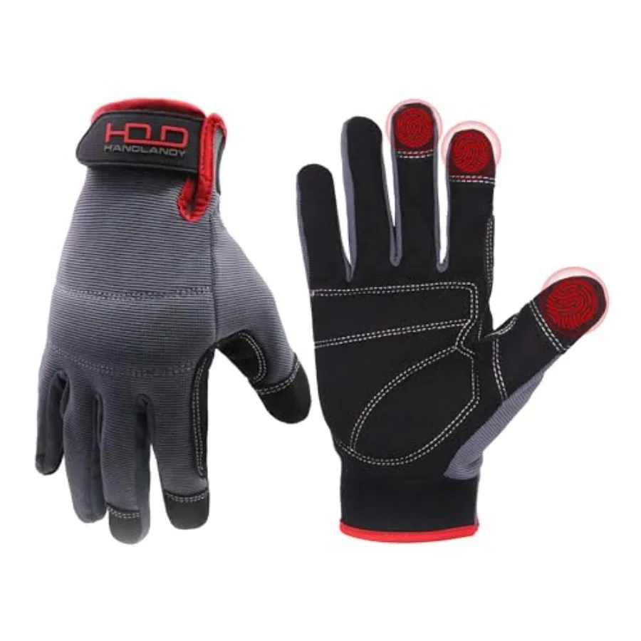 

HANDLANDY Work Gloves for Men and Women, Utility Mechanic Working Gloves Touch Screen, Flexible Gardening Gloves for Yard