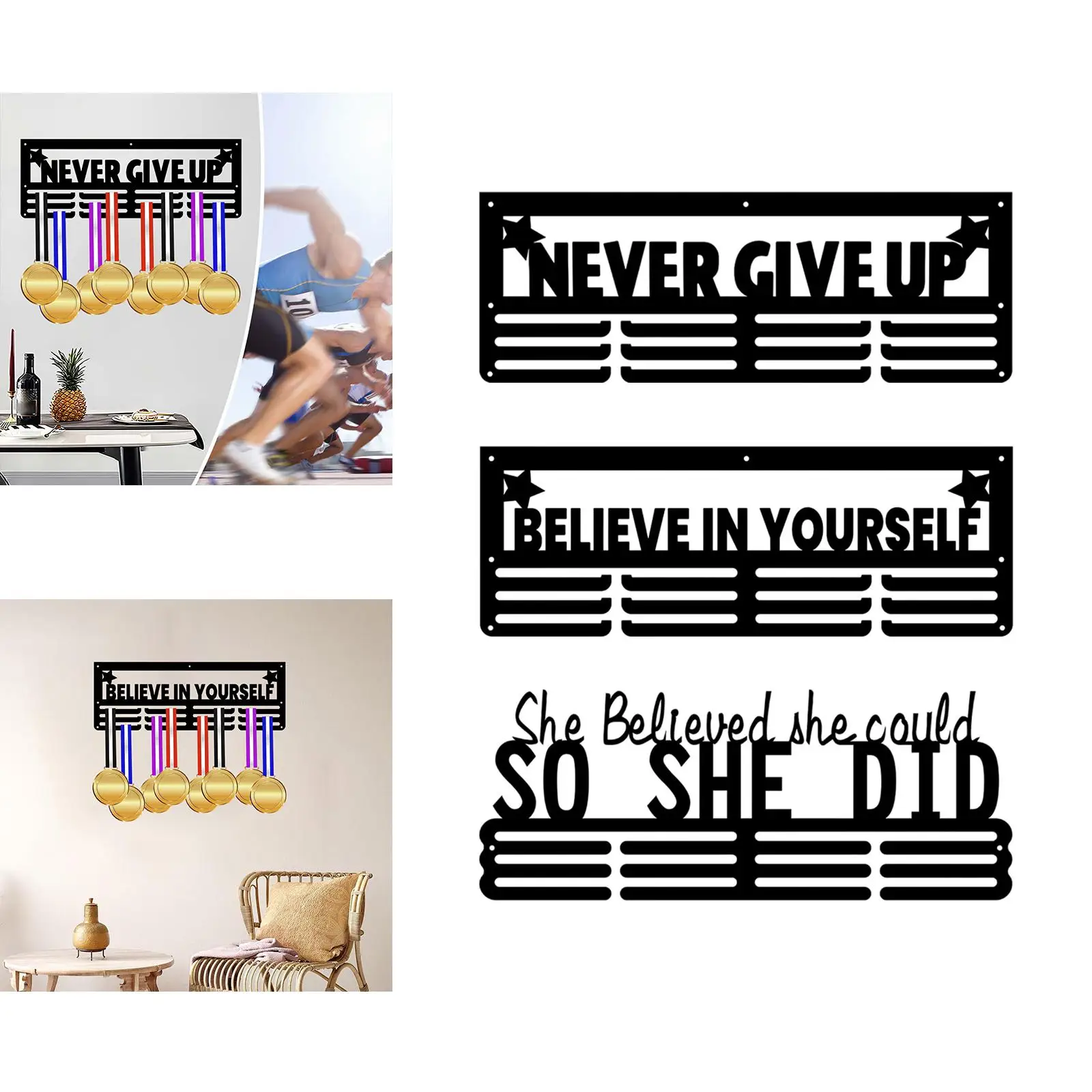 Metal Hanger Display Wall Mounted Display Hanger Rack Frame for Sports Award