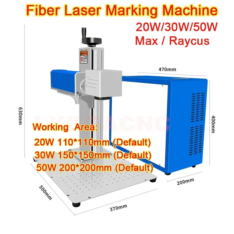 20W 30W 50W Fiber Laser Marking Machine Metal Engraver for Metal Steel Jewelry Gold  MAX Raycus Optional Upgrade Rotation axis