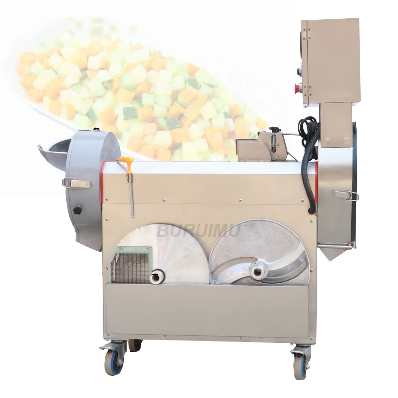 Multi-Functional Double-Head Vegetable Cutter Large Electric Cucumber Potato Slicing Onion Cutter Machine