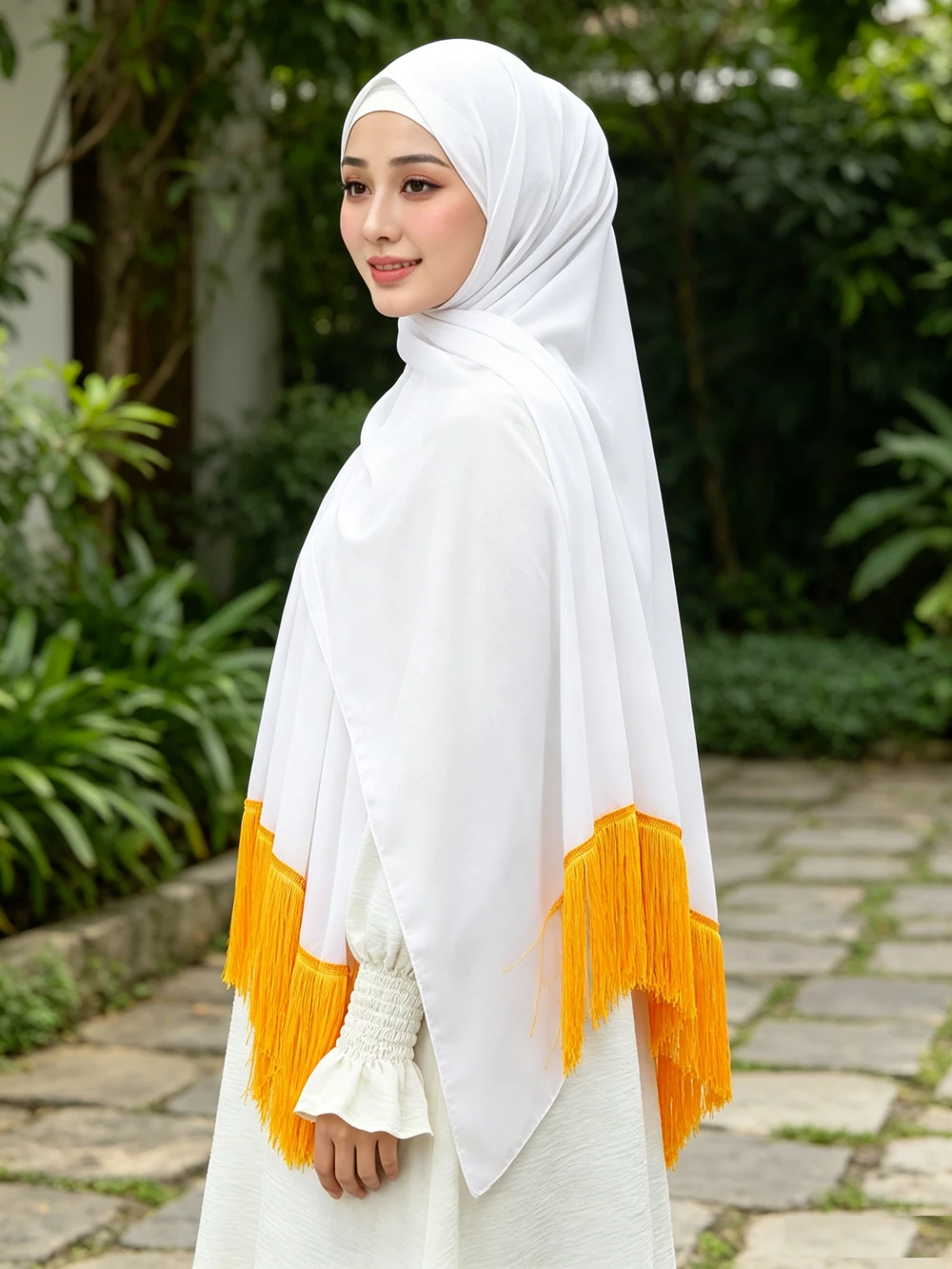 

Chiffon Long Hijab Scarf Tassel Fringe Trim Women Muslim Headscarf Fashion Shawl Islamic Head Wrap Lightweight Foulard Scarves