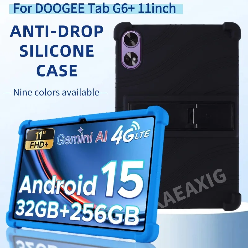 

For DOOGEE Tab G6+ Tablet 11inch Case Android15 stand Coat Shockproof Cover DOOGEE A9Pro+ Soft Silicon Stand Protective Shell