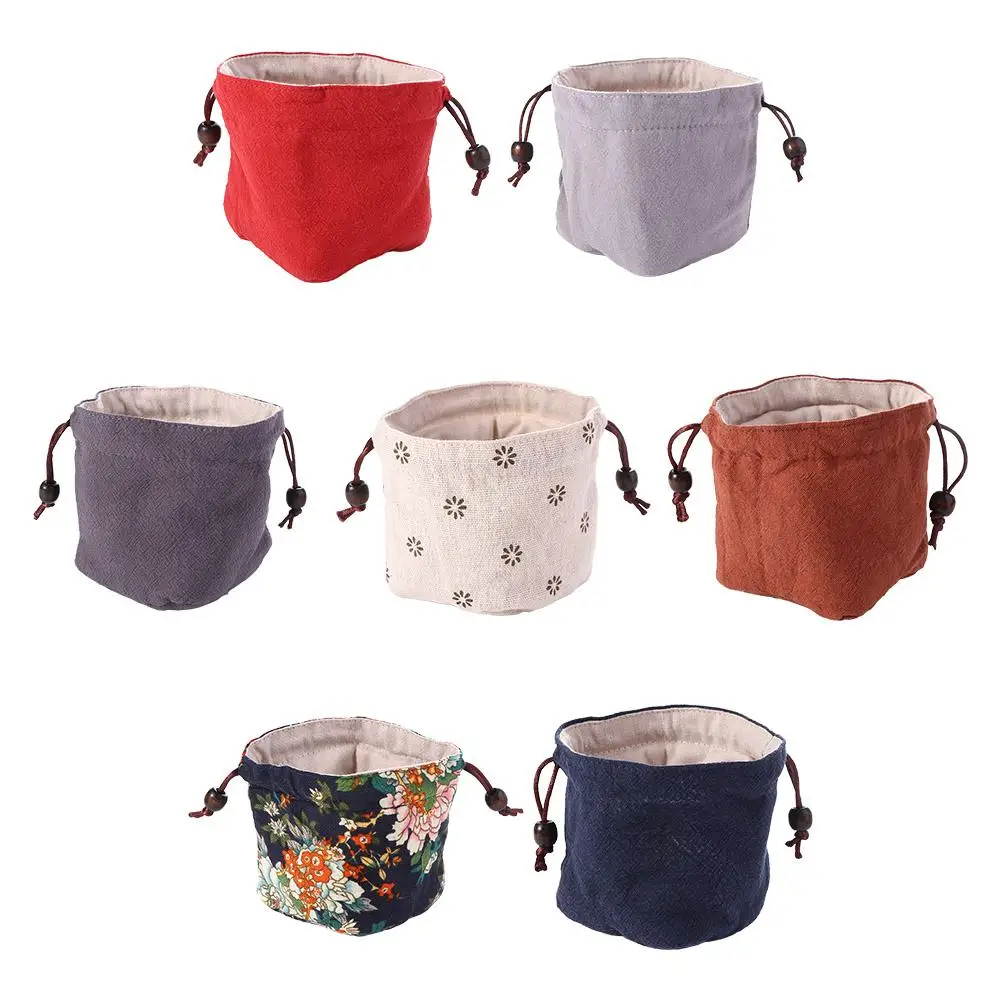 Pattern Small Purse Drawstring Bundle Pocket Jewelry Storage Bag Tea Tools Teaware Storage Bag Teapot Bundle Pocket Teacup Bag