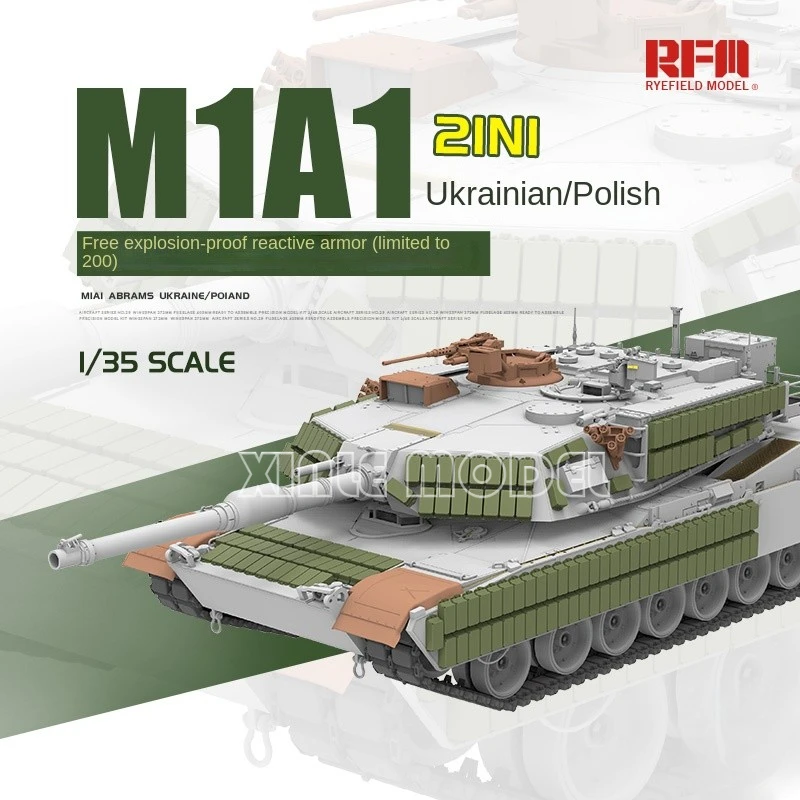 

Модель Ryefield, пластиковая собранная модель танка, комплект RM-5106 M1A1 Abrams Ukraine/Poland 2in1, ограниченная серия, 1/35