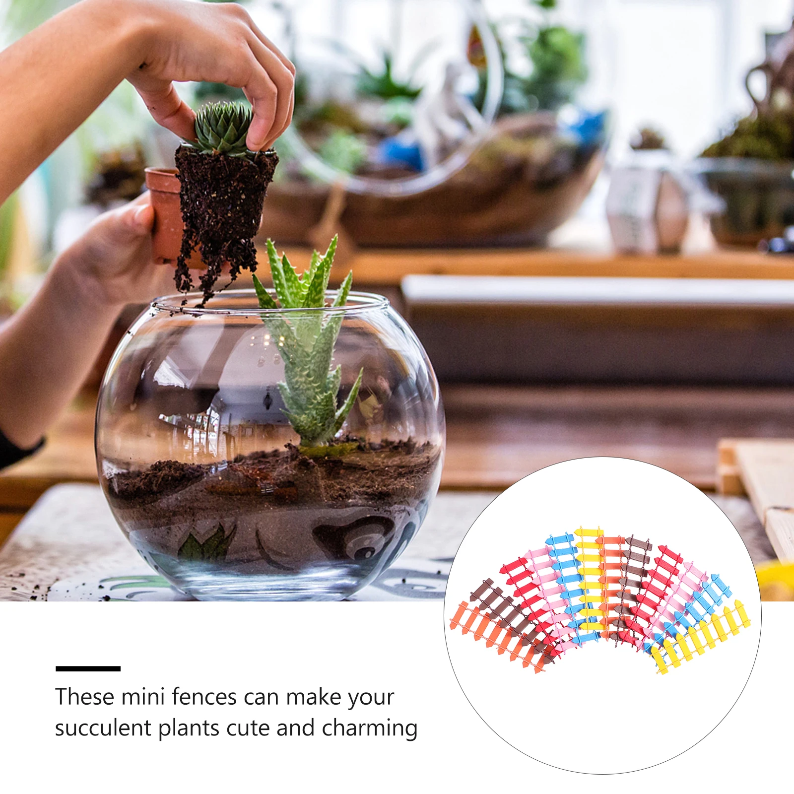 

12pcs Diy Mini Wooden Fence For Fish Tank Micro Landscape Decor Handmade Ornament, Fairy Garden Accessories, Realistic Shape,