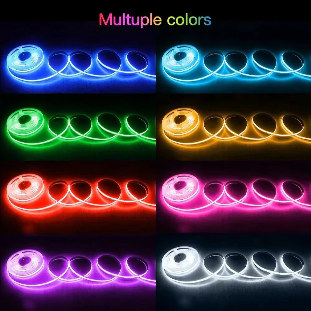 

Remote/Bluetooth/Tuya WiFi COB Led Strip RGB Light 24V AU EU UK US Plug RGB Tape Adhesive Led Ribbon 840LEDs/m Room Decoration