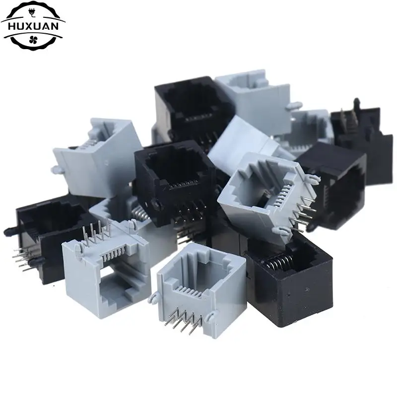 10 Buah/Banyak RJ45 8P8C Komputer Jaringan Internet PCB Jack Socket