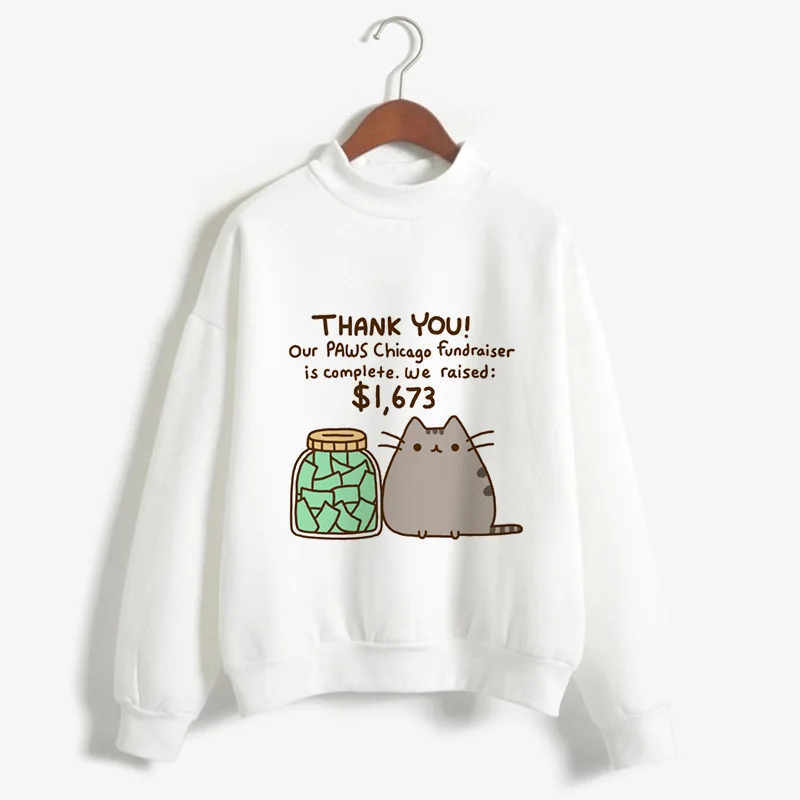 Hot Selling Fluffy Long-sleeved Crew-neck Printed Lazy Cat Hoodie Streetwear Women  Streetwear Women Sweatshirt  Clothes