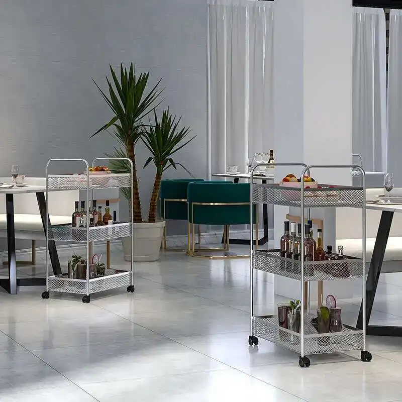 

Golden Metal Tool Trolley Utility Cosmetic Aesthetic Auxiliary Cart With Wheels Storage Carrito Auxiliar Salon Furniture MQ50TC