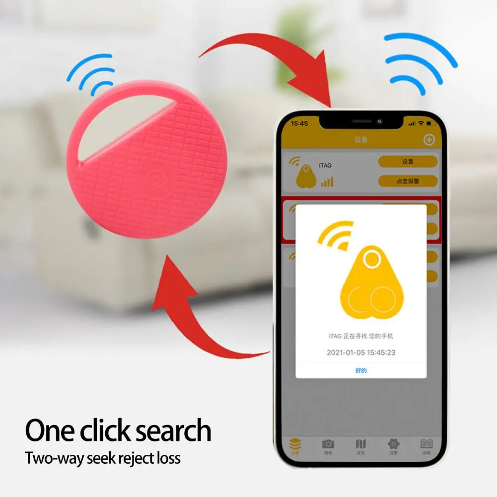 Two Way Reliable Battery Powered Smart Tracker Selfie Function Loud Sound Bluetooth-compatible 5.0 Finder Location Record