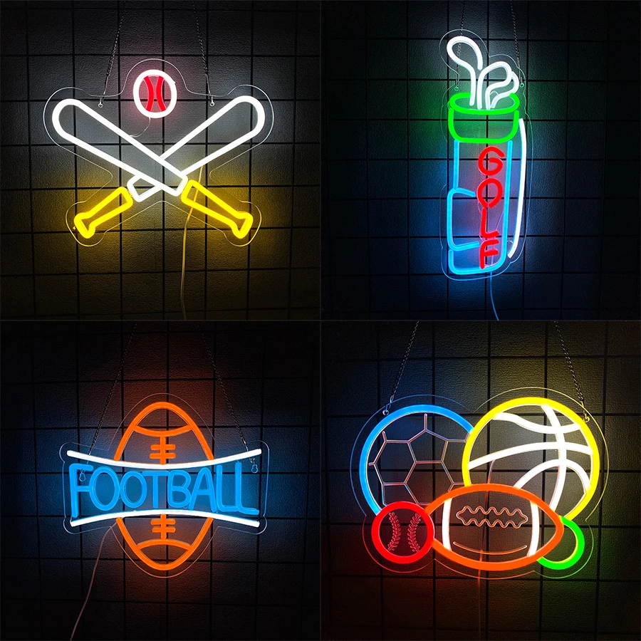 Sports Equipment Icon - Ball Sports Equipment Led Neon Sign,
