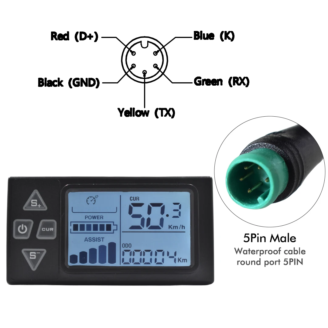 UART 2-multifunctioneel LCD-scherm Elektrische fietsdisplay Computer Fiets Regendicht Snelheidsmeter Kilometerteller Fietsen Waterdicht - afbeelding 1