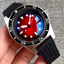 Tandorio rot blau Sunburst Zifferblatt 41mm 300m wasserdichter Taucher 62mas nh35a automatische Herren uhr ar Beschichtung Saphir Klick Lünette