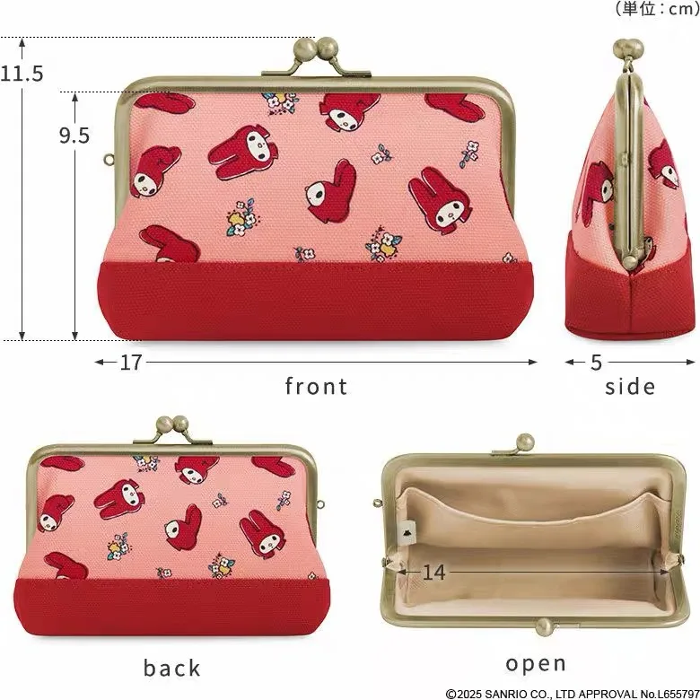 Kawaii Sanrio Kuromi My Melody การ์ตูนเหรียญกระเป๋าสตางค์ Creative Storage กระเป๋าแต่งหน้ากระเป๋าแบบพกพาสาวของขวัญวันเกิดอุปกรณ์ต่อพ่วง