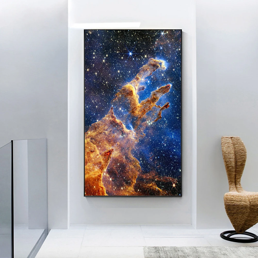 James Webb Telescope Pillars Of Creation Canvas Print Wall Art Poster Dying Star Space Photo for Living Room Home Decor Cuadros