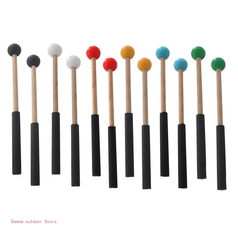 

Percussion Mallets 1 Pair Rubber Drum Sticks for Wood Block Chimes Glockenspiels