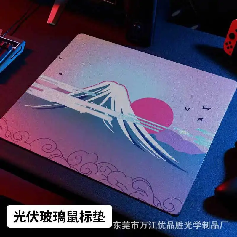 Top selling games Glass Mouse Pad Game Pad Smooth Frosted Surface Waterproof Desk Tempered Multiple 450x400 Large Size Optional