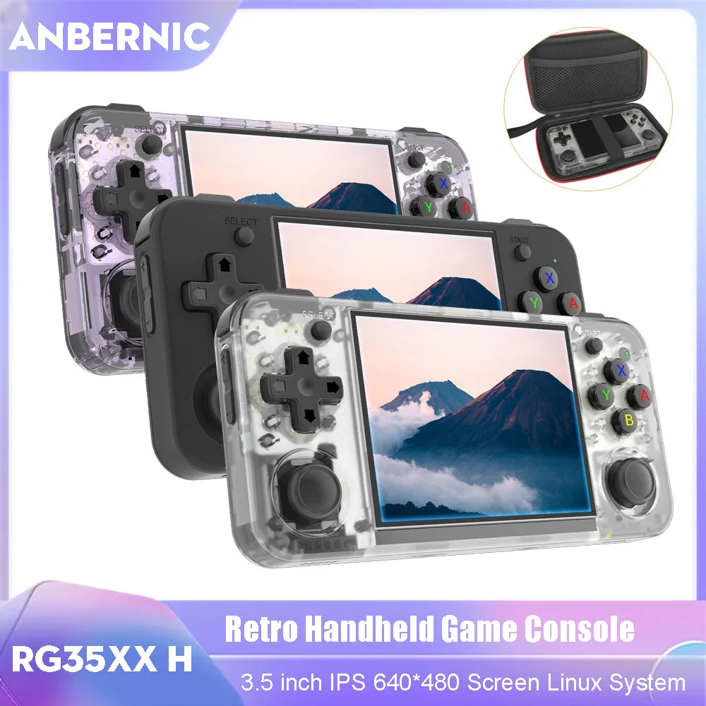 ANBERNIC RG35XX H Portable Game Console Linux 3.5 Inch IPS 640*480 Screen Retro Game Player 3300mAh Battery PSP Gift