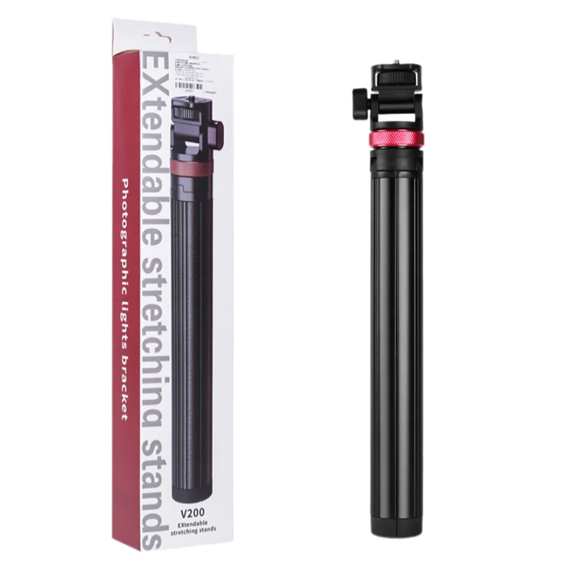 V-200 Licht Stehen Stativ Für Telefon Clip Action Kamera Handheld COB Licht Tragbare Aluminium Legierung 2M Licht stehen