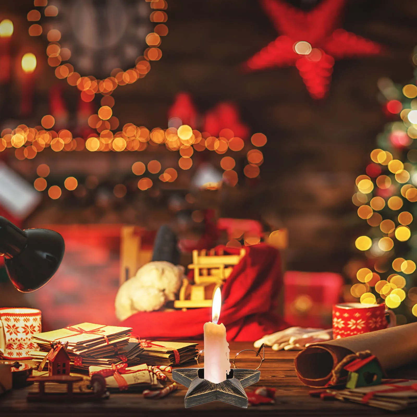 

2pcs Moon Star Modeling Resin Holder Desktop Decorative Tray Vintage Stand For Home Wedding Atmosphere Decoration