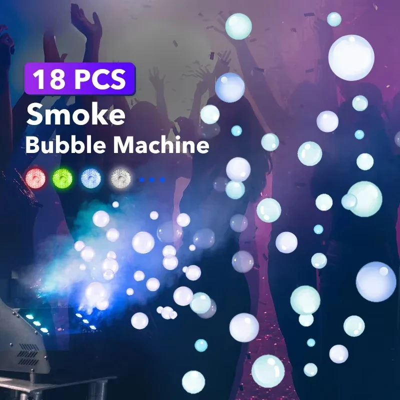 1200W Double Outlet DMX LED RGB Fog Smoke Bubble Machine for Indoor Outdoor Stage Party Kids