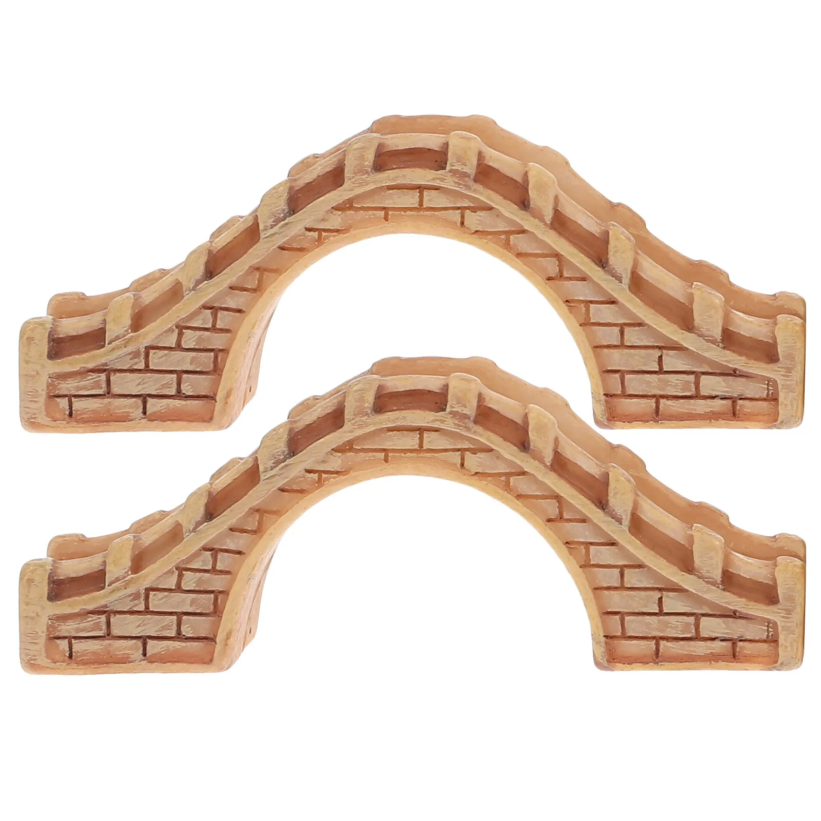 

2Pcs Miniature Arch Bridge Decor Resin Garden Adornment for Micro Landscape Bonsai House Tiny Outdoor Desktop Ornament