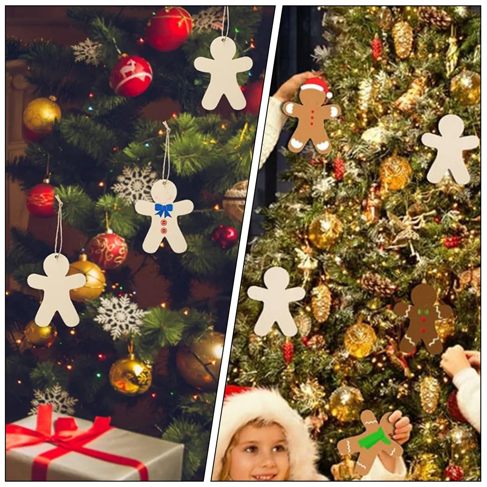 

2Sets Xmas Tree Hanging Decor Wooden Christmas Ornaments for Indoor Party Home Garden Decoration Scene Layout Supplies