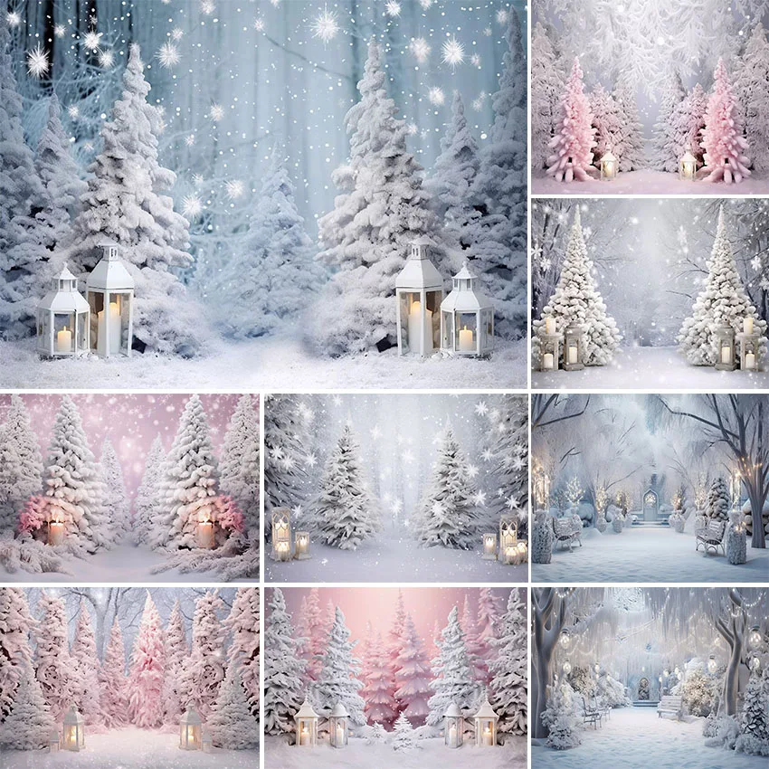 

Avezano Winter Snow Backdrop Christmas Outdoor Forest Children Portrait Photography Background Photo Studio Photocall Props