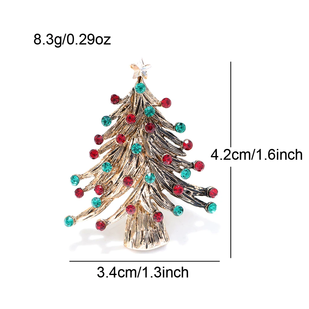 CINDY XIANG Rhinestone Vintage Christmas Tree Brooch